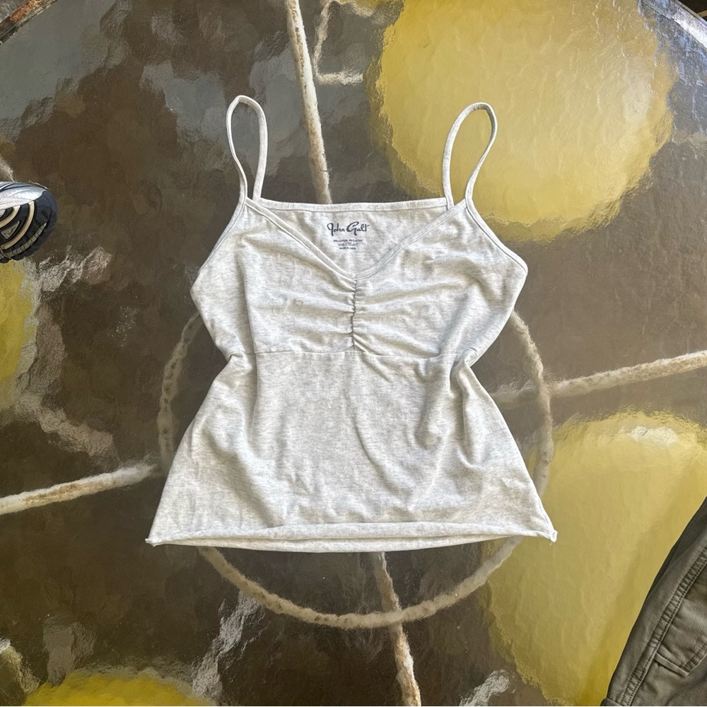 White Ruched Sleeveless Camisole